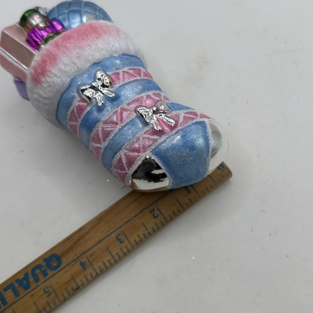 Neiman Marcus 2006 Stocking Glass Christmas Ornament Collectible Decor Presents